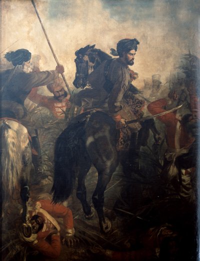 Captain Dighton MacNaghten Probyn at the Battle of Agra on 10th of October 1857 by Chevalier Louis William Desanges